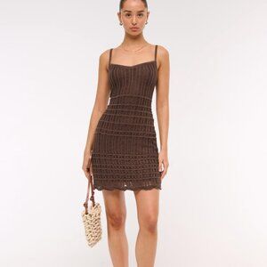 NWT Abercrombie Crochet-Style V-Neck Mini Dress (SM Petite)